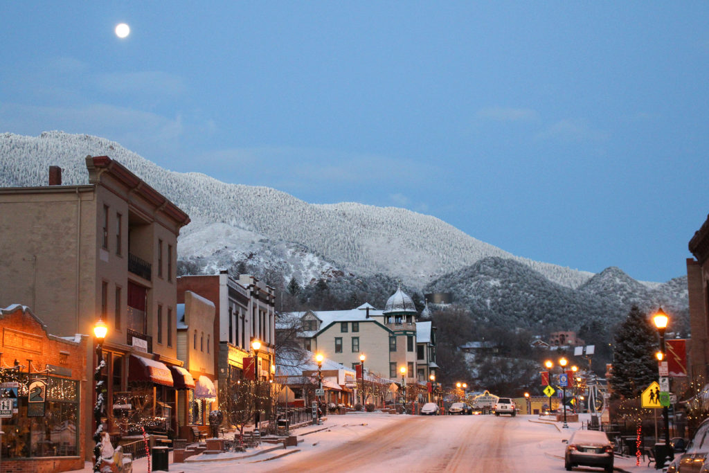 snow moon over manitou