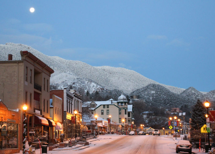 snow moon over manitou